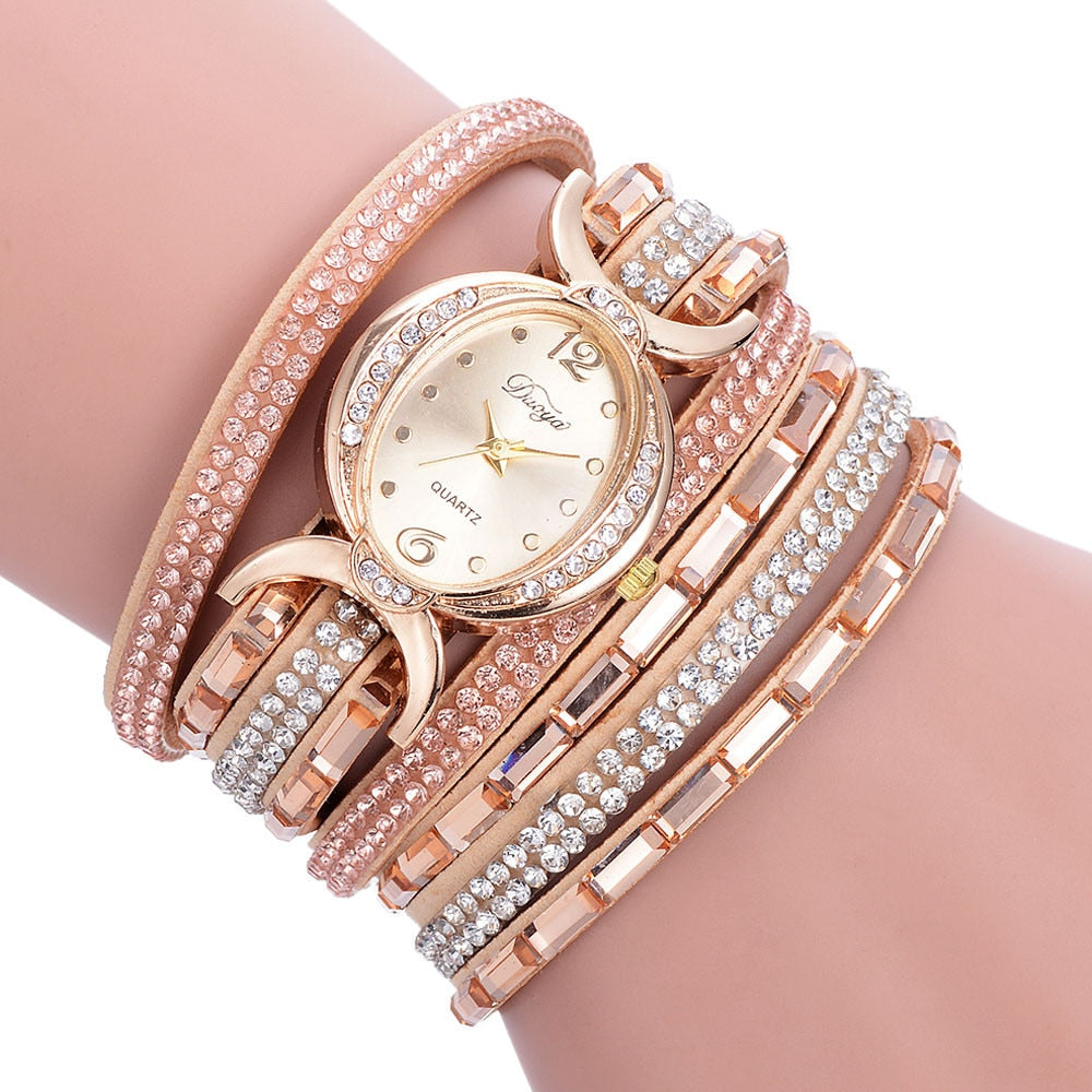 New Casual Rhinestone Watch Dress Ladies Bracelet Watch Analog Quartz Watch for Women - Jps collections