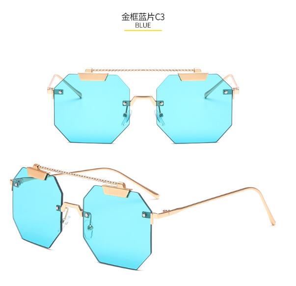 2023 New Arrival Brand Designer Sunglasses irregular Women Shades red silver Glasses Fashion Rimless Eyewear UV400 With box NX - Jps collections