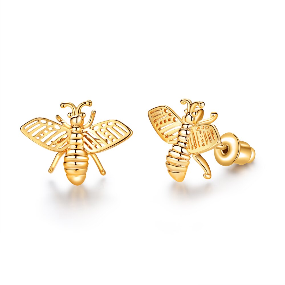 3 Styles Korean Inlaid Crystal Rhinestone Bee Earings For Women Sweet Beauty Simple Atmosphere Stud Earrings D333 - Jps collections