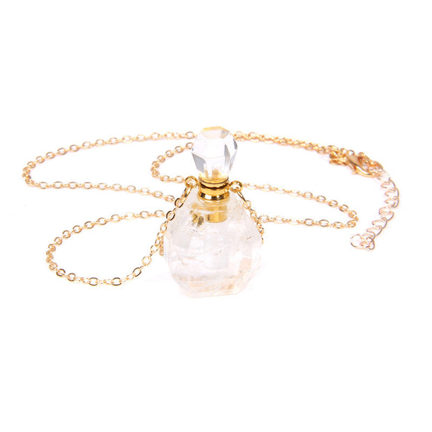 Perfume bottle crystal pendant necklace - Jps collections