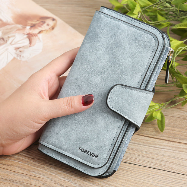 Matte PU Leather Multi-Function Wallet