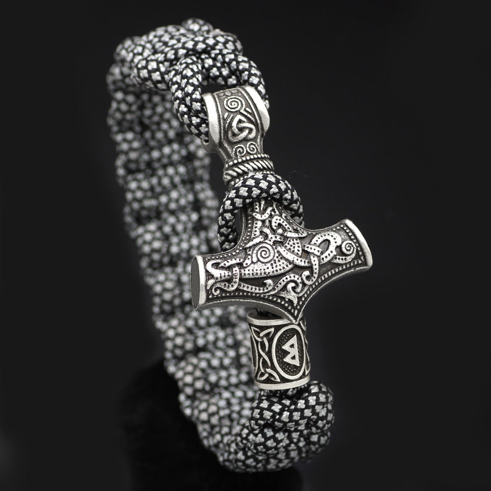 Vintage Thor's Hammer Braided Bracelet - Jps collections