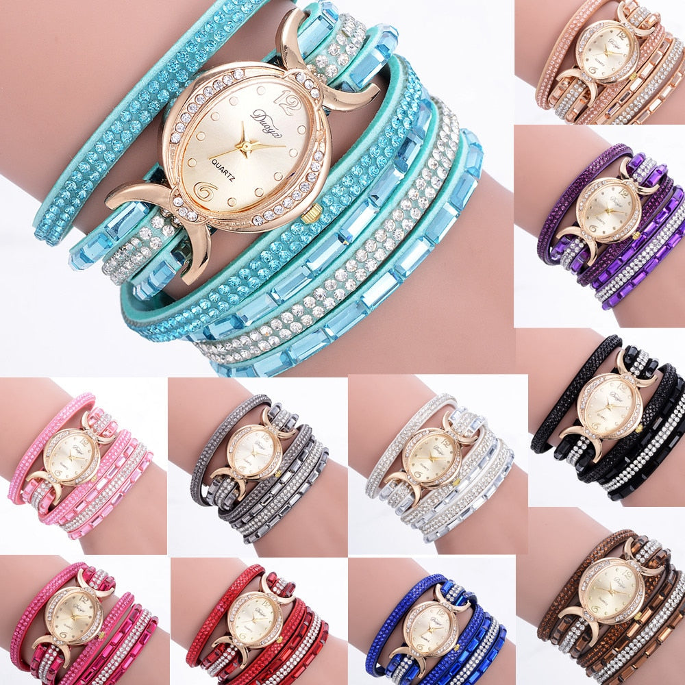 New Casual Rhinestone Watch Dress Ladies Bracelet Watch Analog Quartz Watch for Women - Jps collections