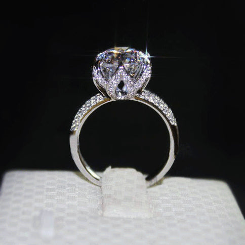 Petal Sterling Silver Diamond Ring - Jps collections