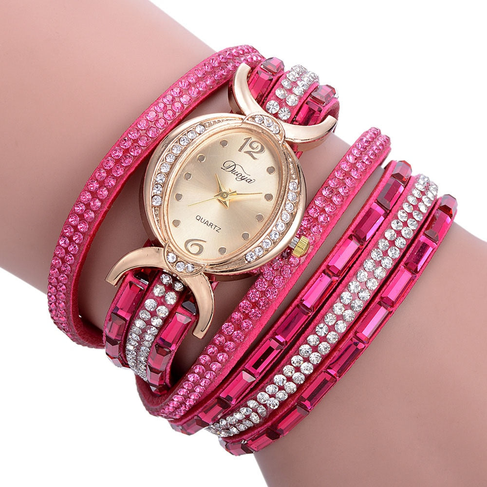 New Casual Rhinestone Watch Dress Ladies Bracelet Watch Analog Quartz Watch for Women - Jps collections