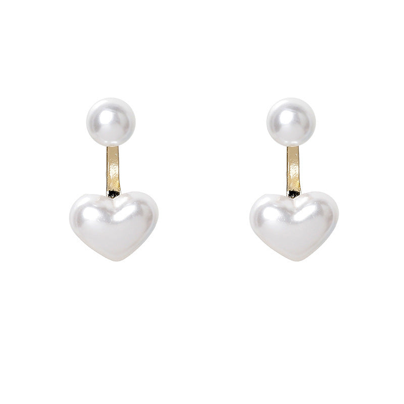 Simple Temperament Love Pearl Stud Earrings - Jps collections