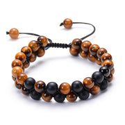 Tiger Eye Couple Bracelets Matte Black Agate Beads Bracelet - Jps collections