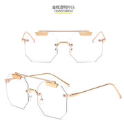 2023 New Arrival Brand Designer Sunglasses irregular Women Shades red silver Glasses Fashion Rimless Eyewear UV400 With box NX - Jps collections