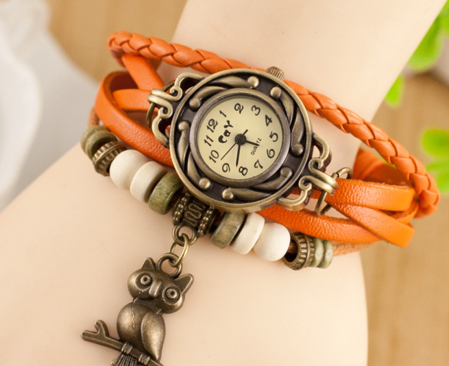 New bracelet bracelet owl female style back Rome fashion punk tide Korean female student Watch - Jps collections