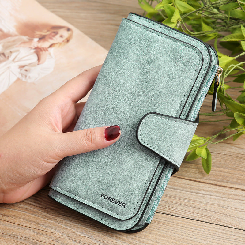 Matte PU Leather Multi-Function Wallet