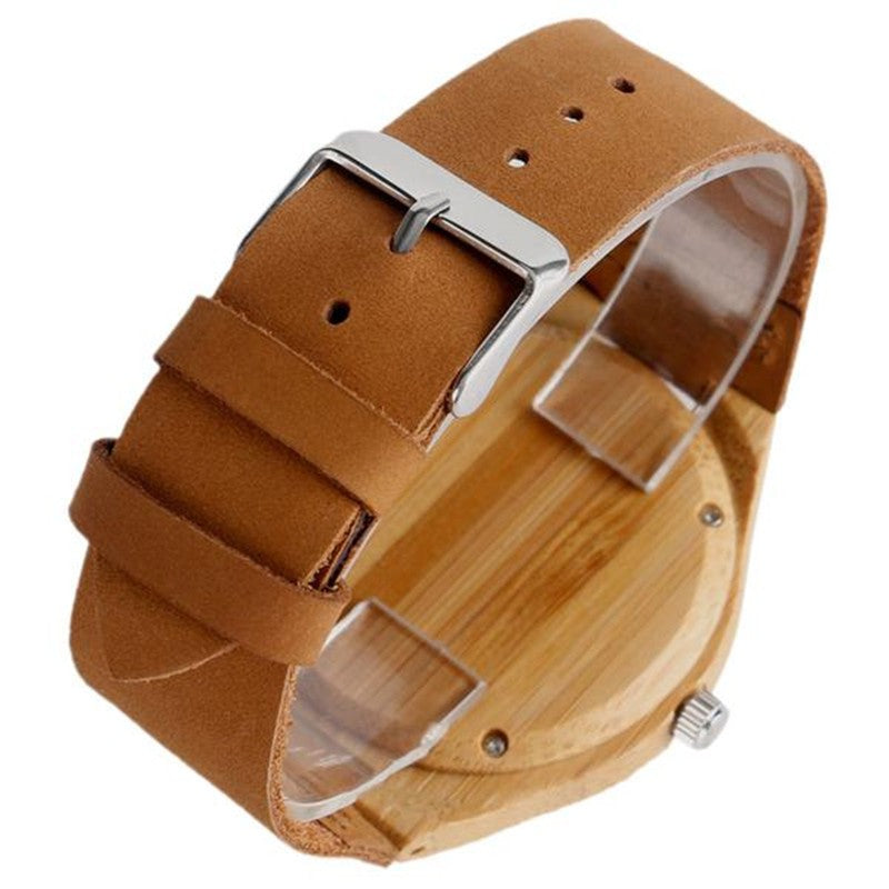 Bamboo Analog Quartz Nature Wood Wrist Watch