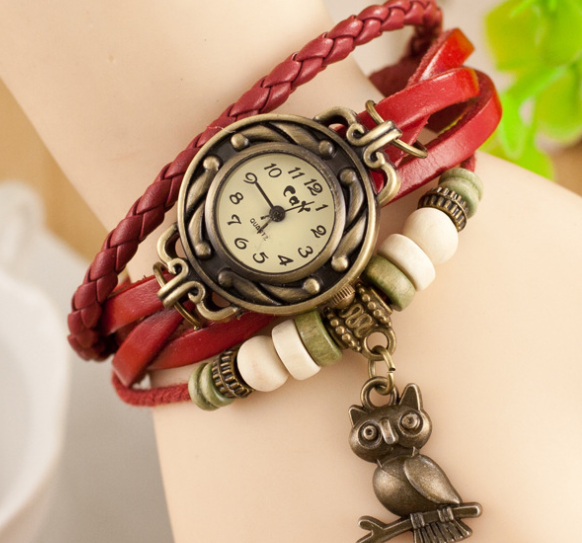 New bracelet bracelet owl female style back Rome fashion punk tide Korean female student Watch - Jps collections