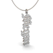 Custom Name Necklace Stainless Steel Vertical Signature Pendant