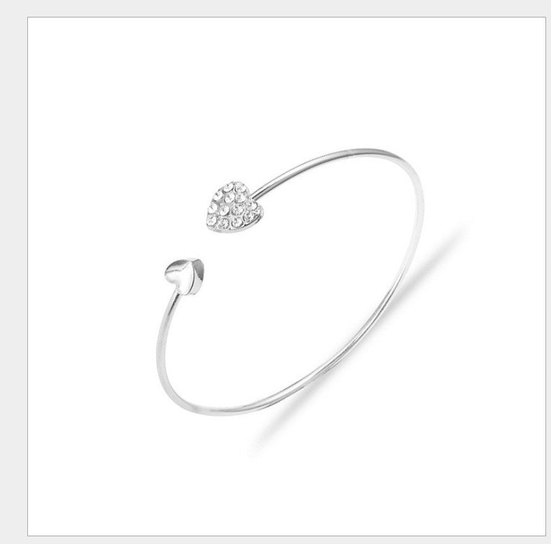 Full Diamond Heart-Shaped Love Bracelet - Jps collections