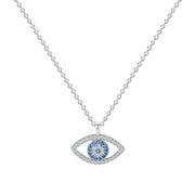 s925 Sterling Silver Jewelry European and American Atmospheric Demon Eye Necklace Eye Pendant - Jps collections