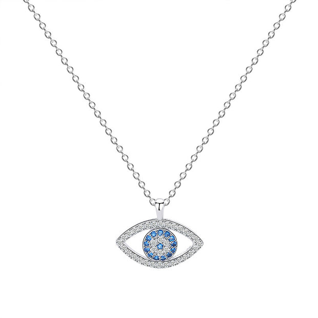 s925 Sterling Silver Jewelry European and American Atmospheric Demon Eye Necklace Eye Pendant - Jps collections