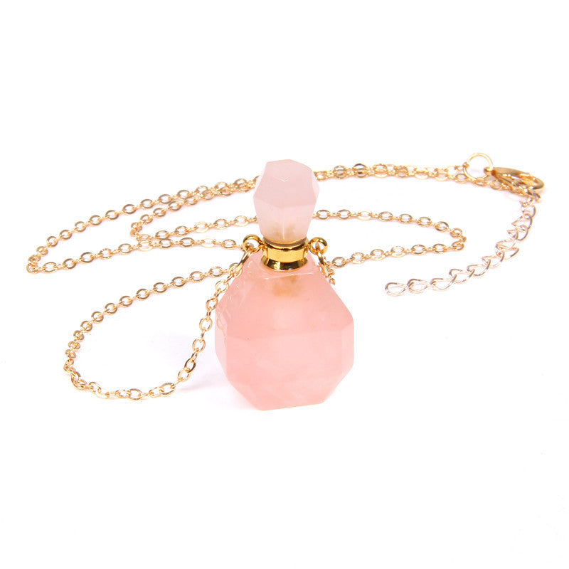 Perfume bottle crystal pendant necklace - Jps collections