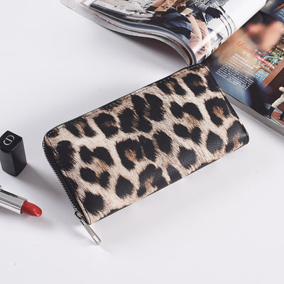 Fashion Long Zipper Women Wallets Bright Leather Black and White Wallet Wallet Prismatic Bag Flower Corner Clutch Bag Purse - Jps collections