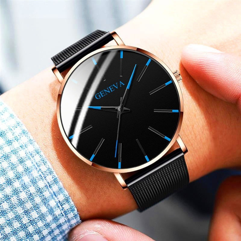 Stainless Steel Mesh Band Business Quartz Watch