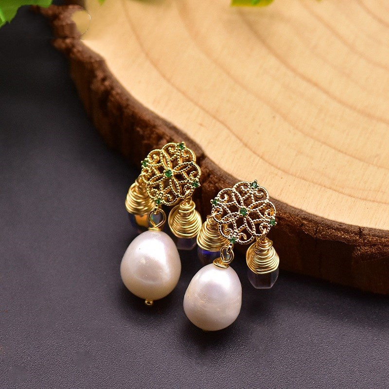 Original Natural Baroque Edison Pearl Earrings - Jps collections