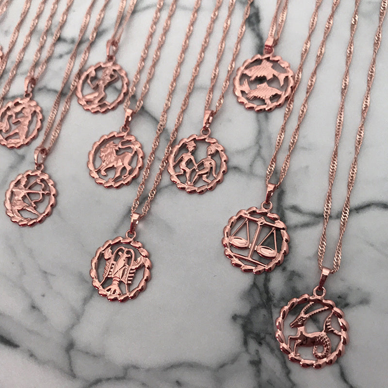 Round zodiac necklace