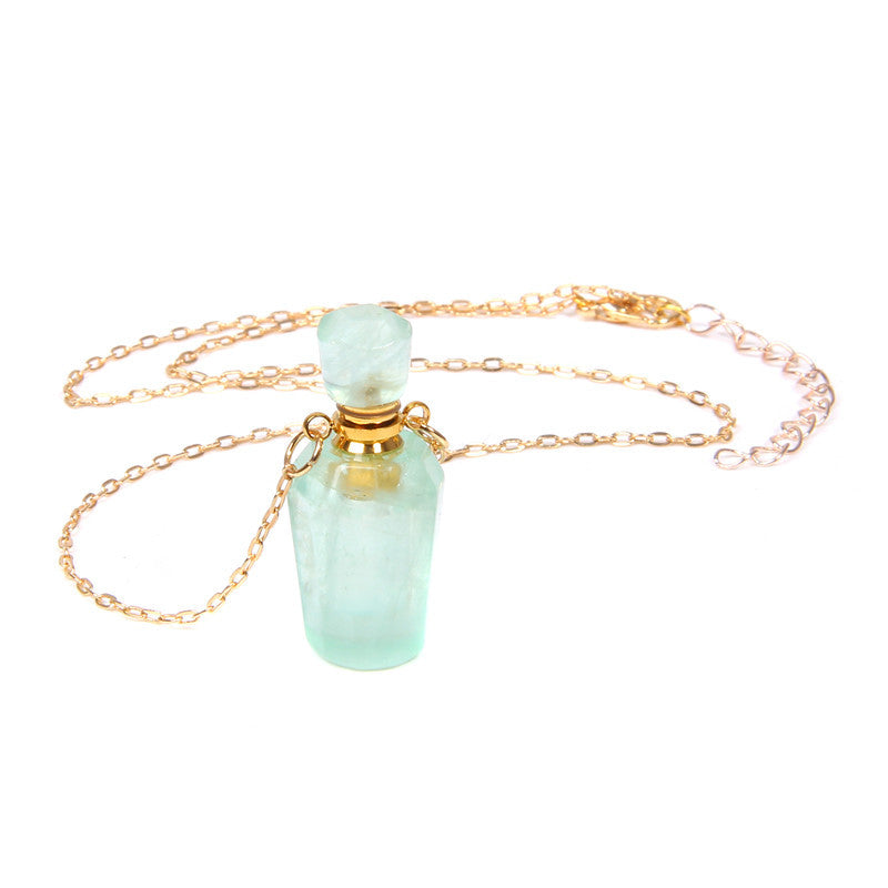 Perfume bottle crystal pendant necklace - Jps collections