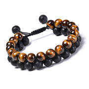 Tiger Eye Couple Bracelets Matte Black Agate Beads Bracelet - Jps collections