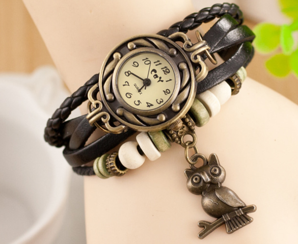 New bracelet bracelet owl female style back Rome fashion punk tide Korean female student Watch - Jps collections