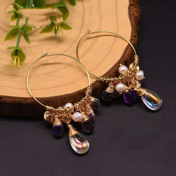 Pearl Czech crystal earrings - Jps collections