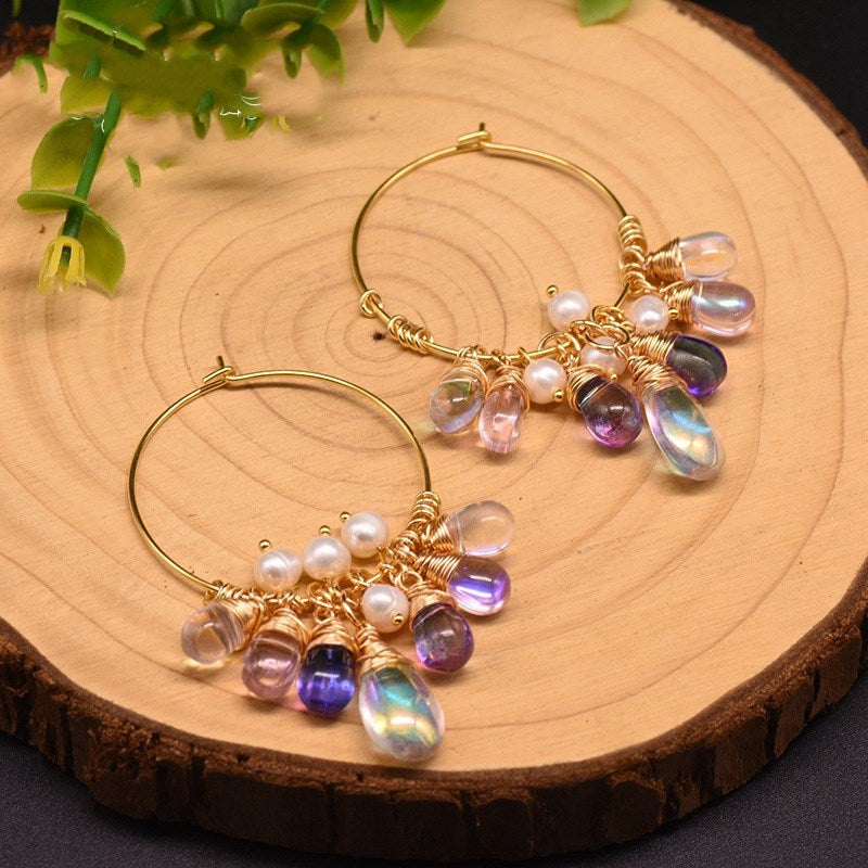 Pearl Czech crystal earrings - Jps collections