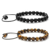 Tiger Eye Couple Bracelets Matte Black Agate Beads Bracelet - Jps collections