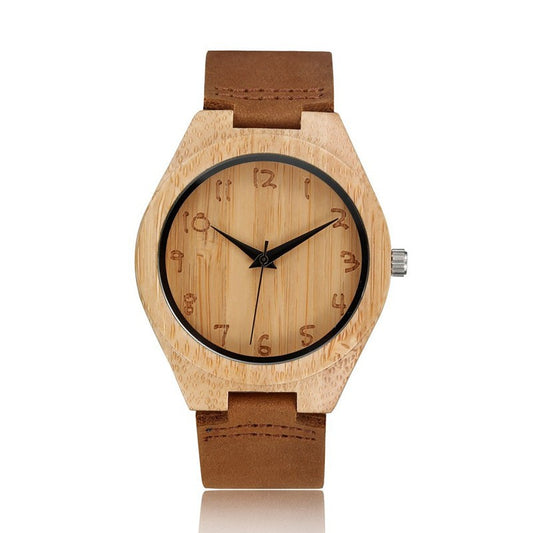 Bamboo Analog Quartz Nature Wood Wrist Watch