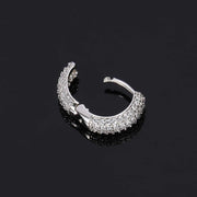 Hoop Earrings Four Row Micro Setting