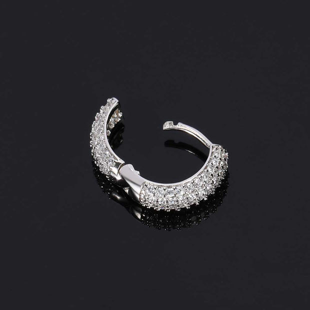 Hoop Earrings Four Row Micro Setting