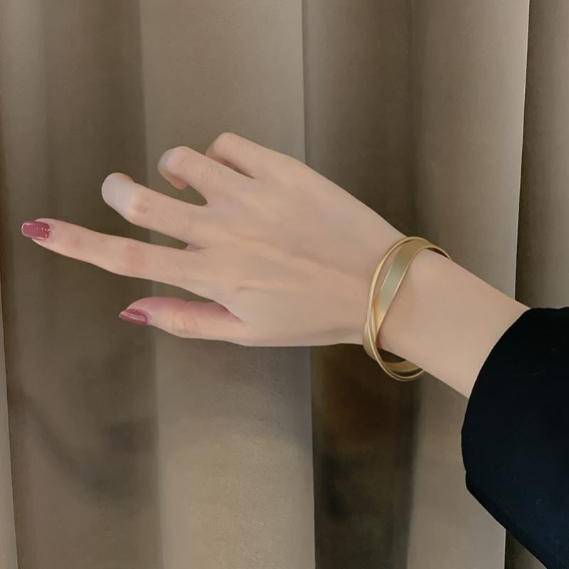 Geometric Cross Bangle Bracelet