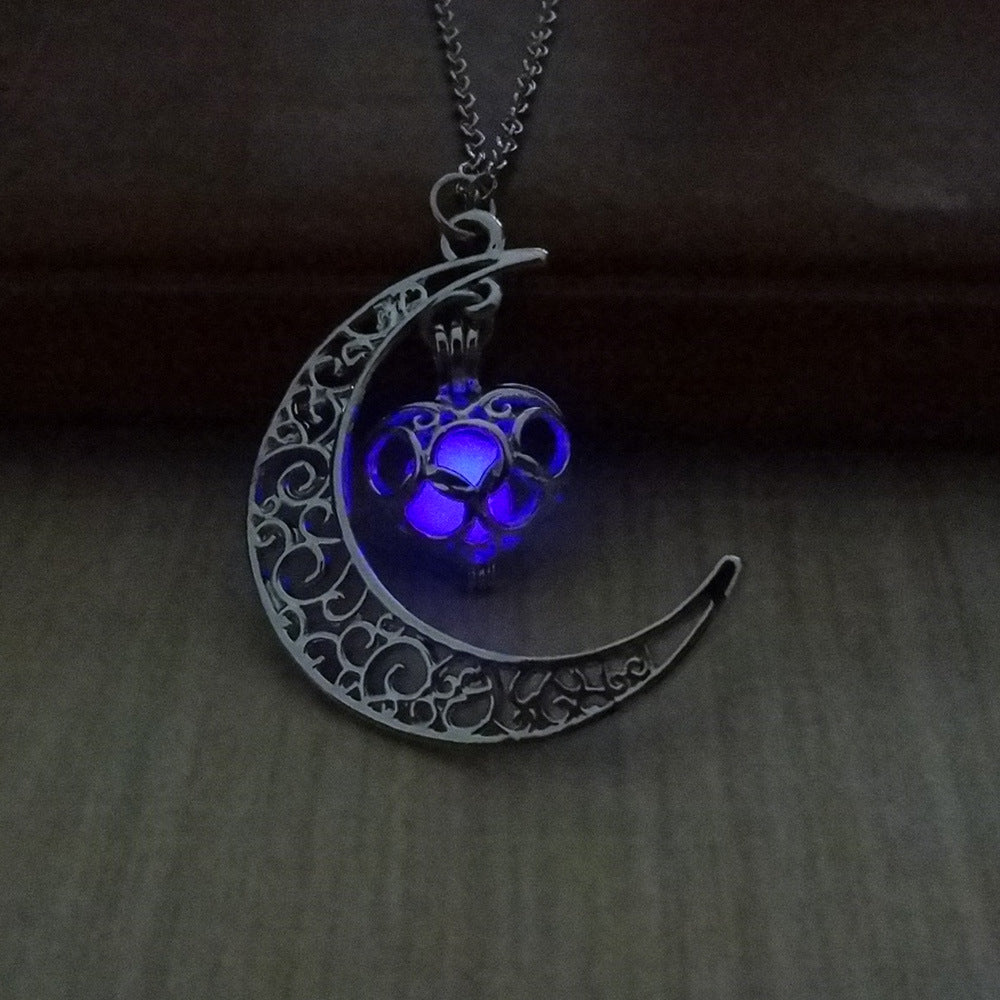 Glowing Pendant Necklaces Silver Plated Chain Necklaces - Jps collections