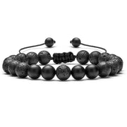 Tiger Eye Couple Bracelets Matte Black Agate Beads Bracelet - Jps collections