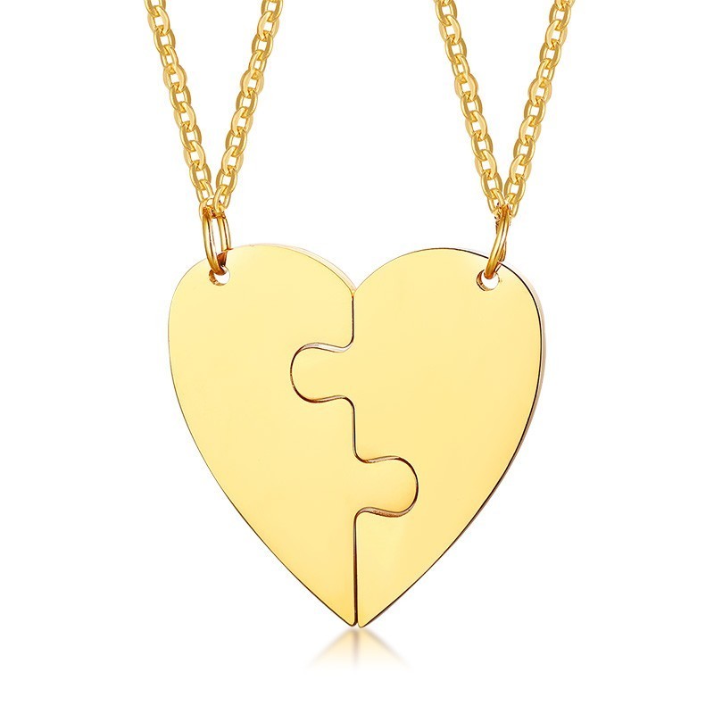 Titanium Steel Heart-Shaped Friendship Pendant Two-Piece Jewelry - Jps collections