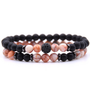 Micro-inlaid Zircon Nracelet 6mm Natural Stone Beaded Bracelet - Jps collections