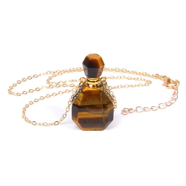 Perfume bottle crystal pendant necklace - Jps collections