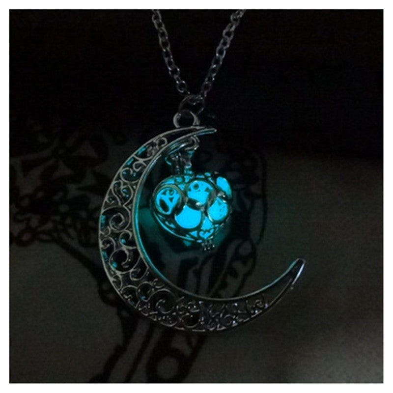 Glowing Pendant Necklaces Silver Plated Chain Necklaces - Jps collections