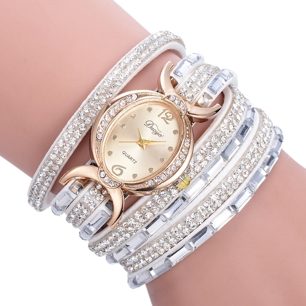 New Casual Rhinestone Watch Dress Ladies Bracelet Watch Analog Quartz Watch for Women - Jps collections