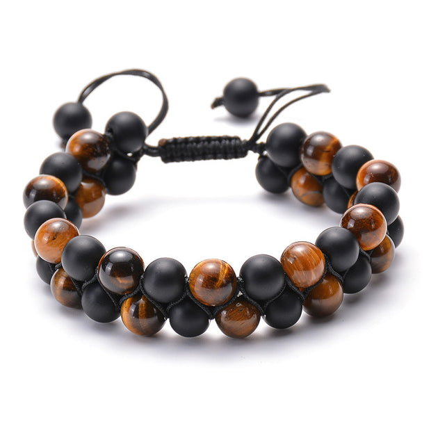 Tiger Eye Couple Bracelets Matte Black Agate Beads Bracelet - Jps collections