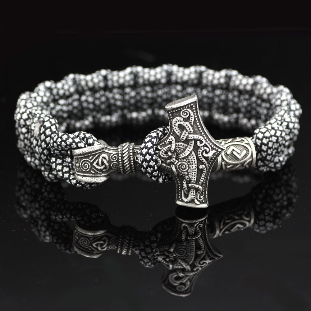 Vintage Thor's Hammer Braided Bracelet - Jps collections