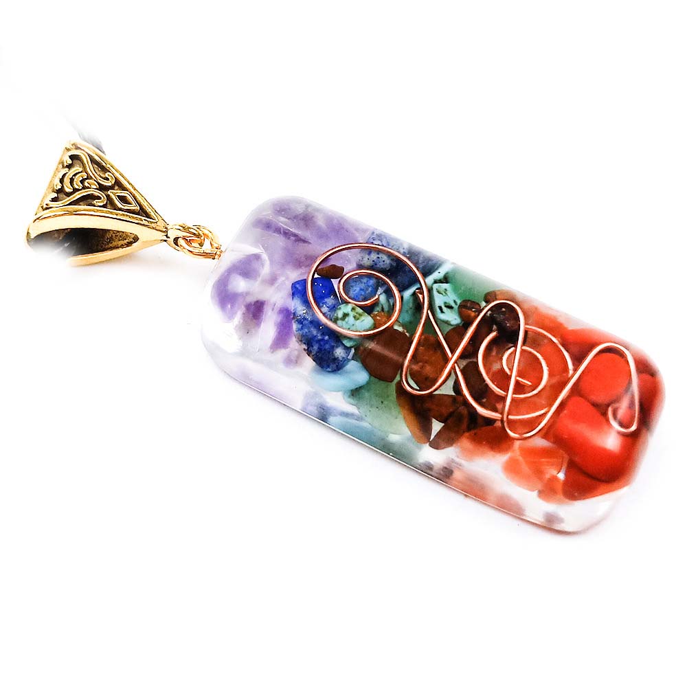 Natural Stone Colorful Gravel Pendant Necklace - Jps collections