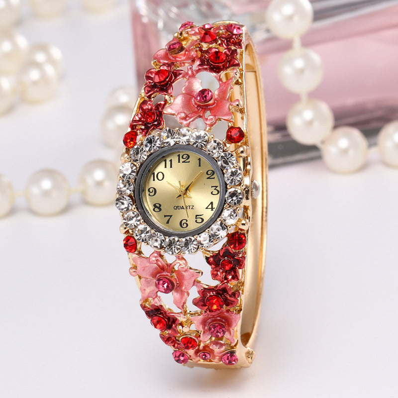 Small flower diamond ladies bracelet watch - Jps collections