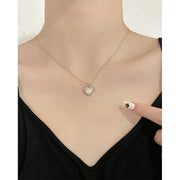 Love Opal Pendant Necklace Clavicle