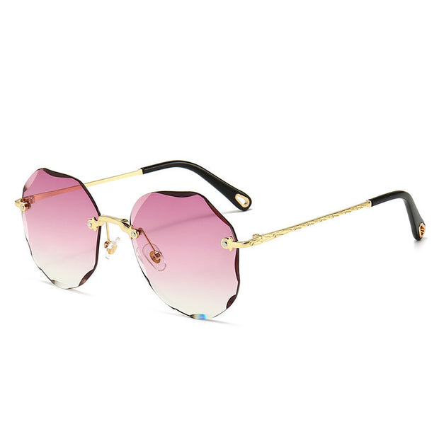 Polygonal Sunglasses Women Rimless Trimmed Sunglasses - Jps collections