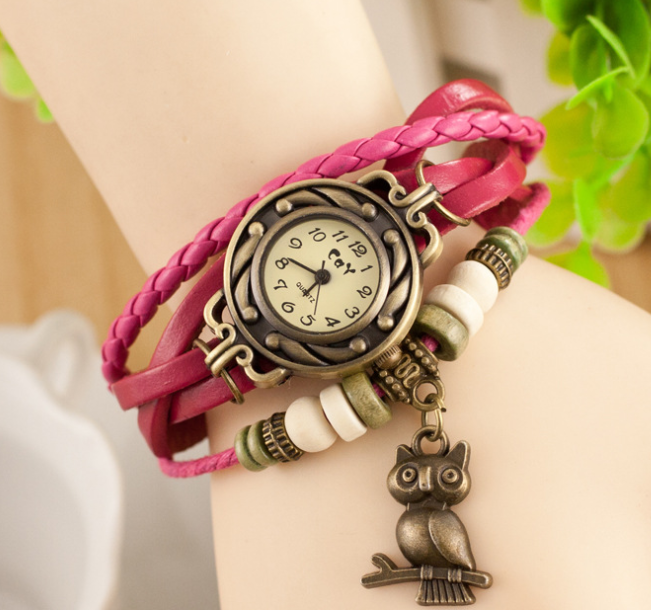 New bracelet bracelet owl female style back Rome fashion punk tide Korean female student Watch - Jps collections