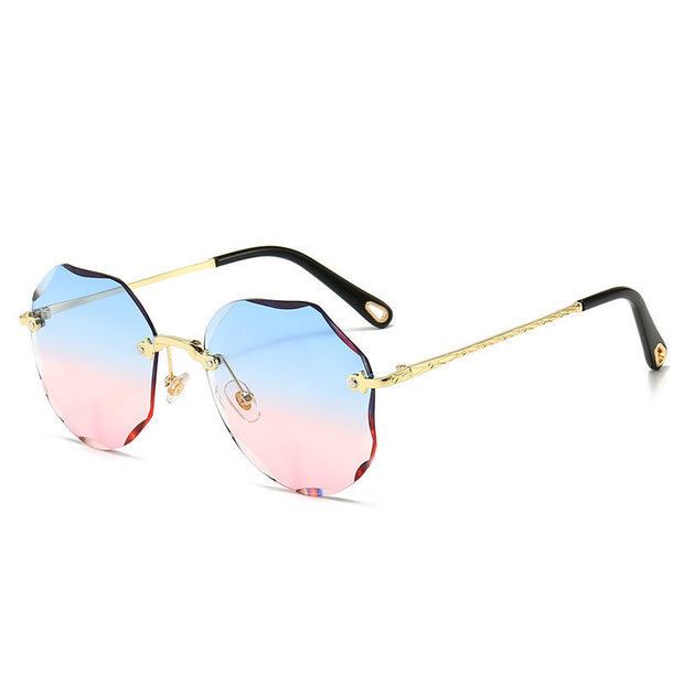 Polygonal Sunglasses Women Rimless Trimmed Sunglasses - Jps collections